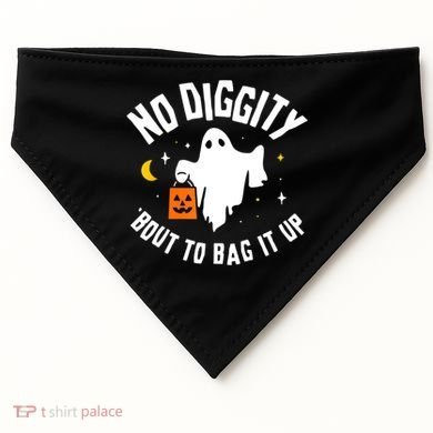 No Diggity Bout To Bag It Up Cute Ghost Halloween Candy USA-Made Doggie Bandana