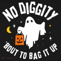 No Diggity Bout To Bag It Up Cute Ghost Halloween Candy Bucket Hat thumb 4