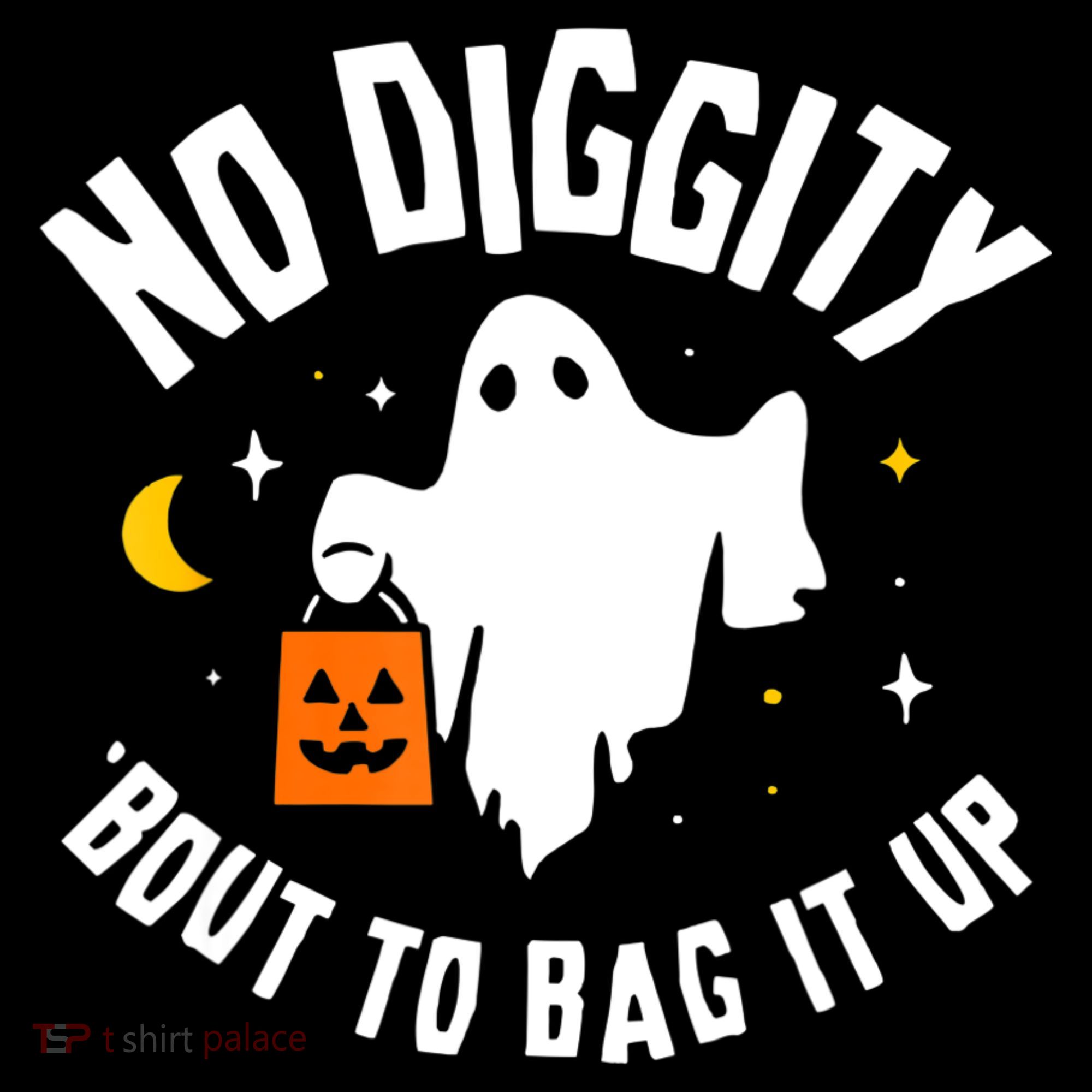 No Diggity Bout To Bag It Up Cute Ghost Halloween Candy Women's Hoodie