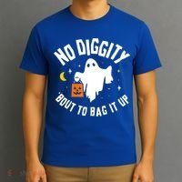 No Diggity Bout To Bag It Up Cute Ghost Halloween Candy T-Shirt thumb 3