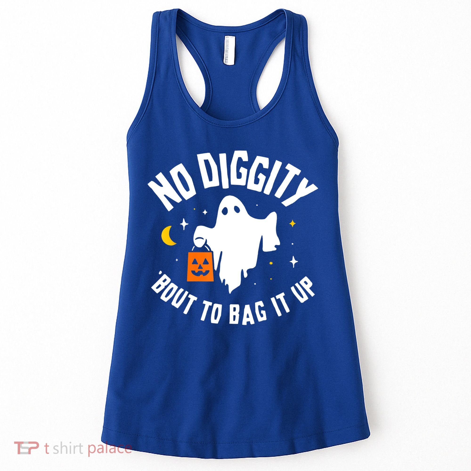 No Diggity Bout To Bag It Up Cute Ghost Halloween Candy Women's Tank Top