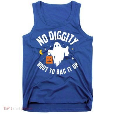 No Diggity Bout To Bag It Up Cute Ghost Halloween Candy Tank Top