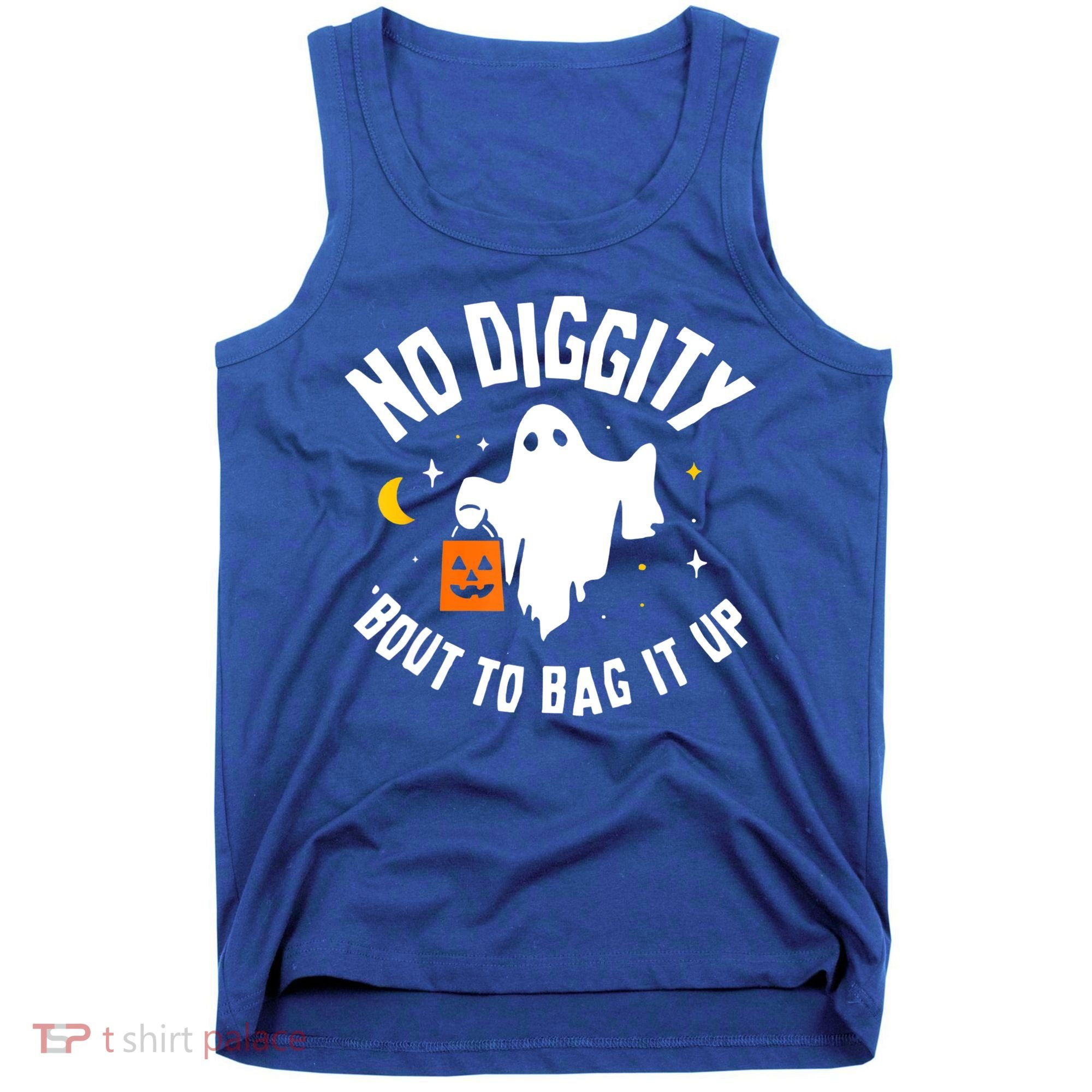 No Diggity Bout To Bag It Up Cute Ghost Halloween Candy Tank Top