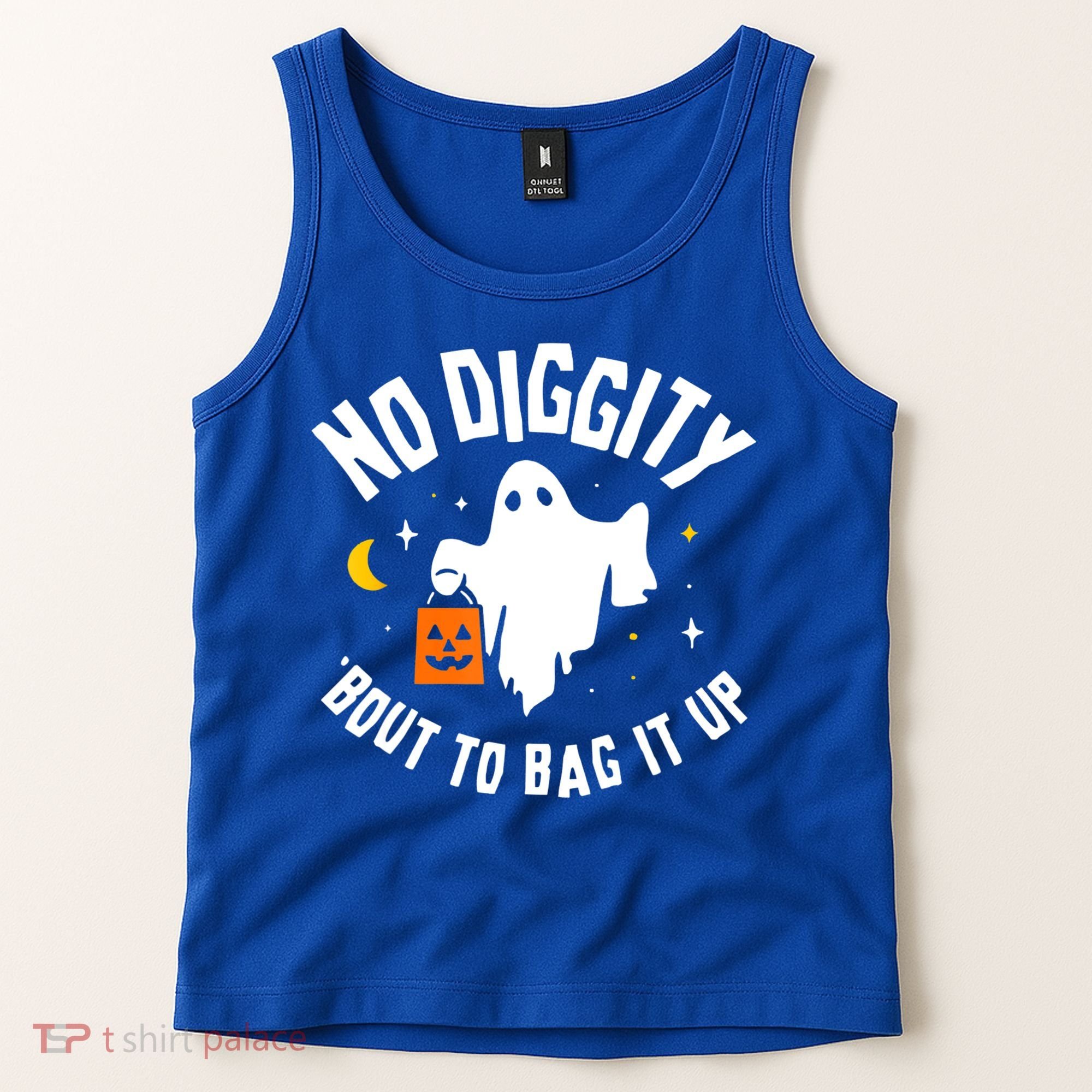 No Diggity Bout To Bag It Up Cute Ghost Halloween Candy Tank Top