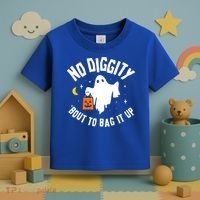 No Diggity Bout To Bag It Up Cute Ghost Halloween Candy Toddler T-Shirt thumb 3