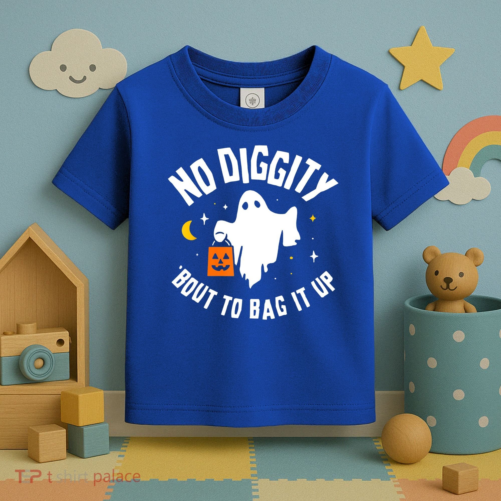 No Diggity Bout To Bag It Up Cute Ghost Halloween Candy Toddler T-Shirt
