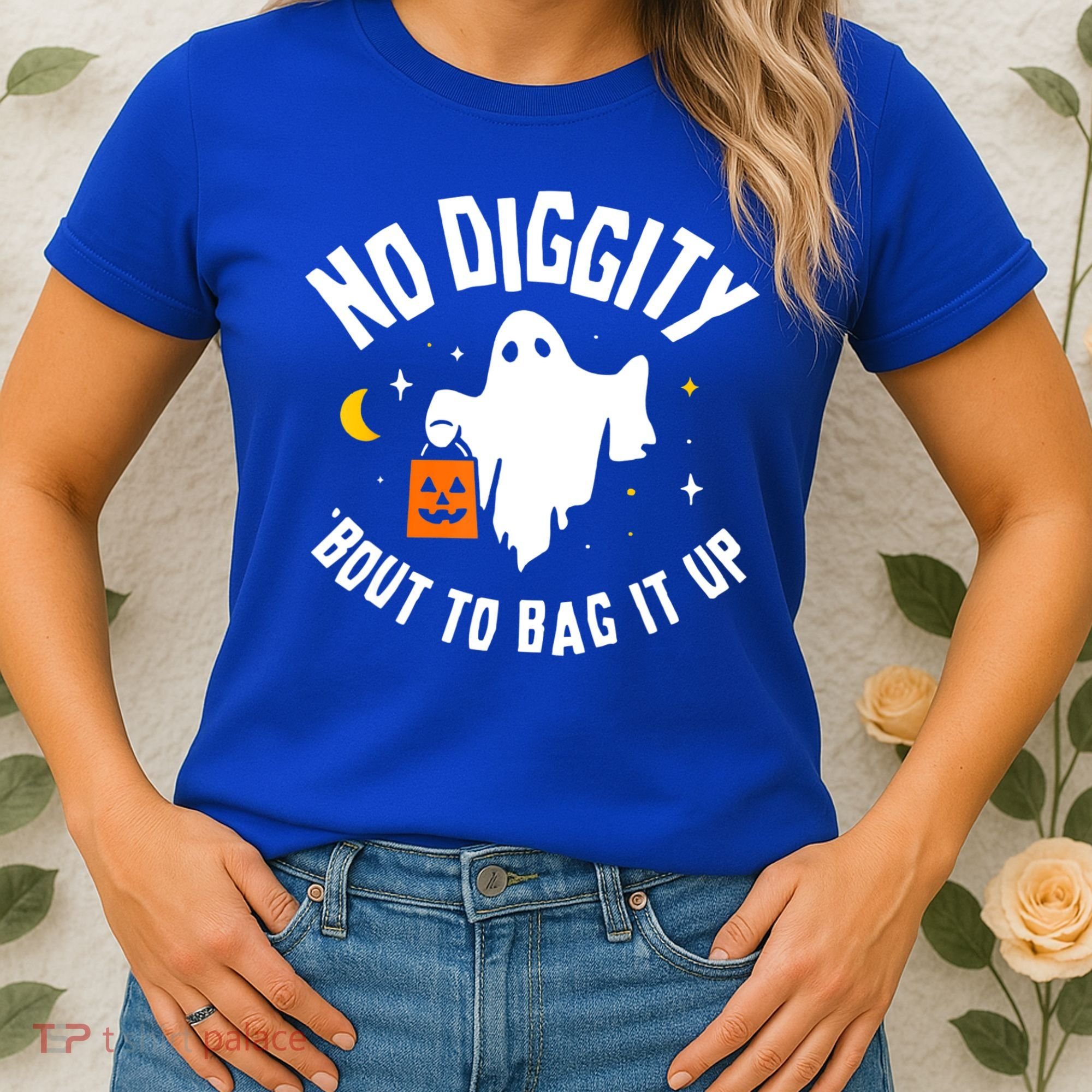 No Diggity Bout To Bag It Up Cute Ghost Halloween Candy Women's T-Shirt