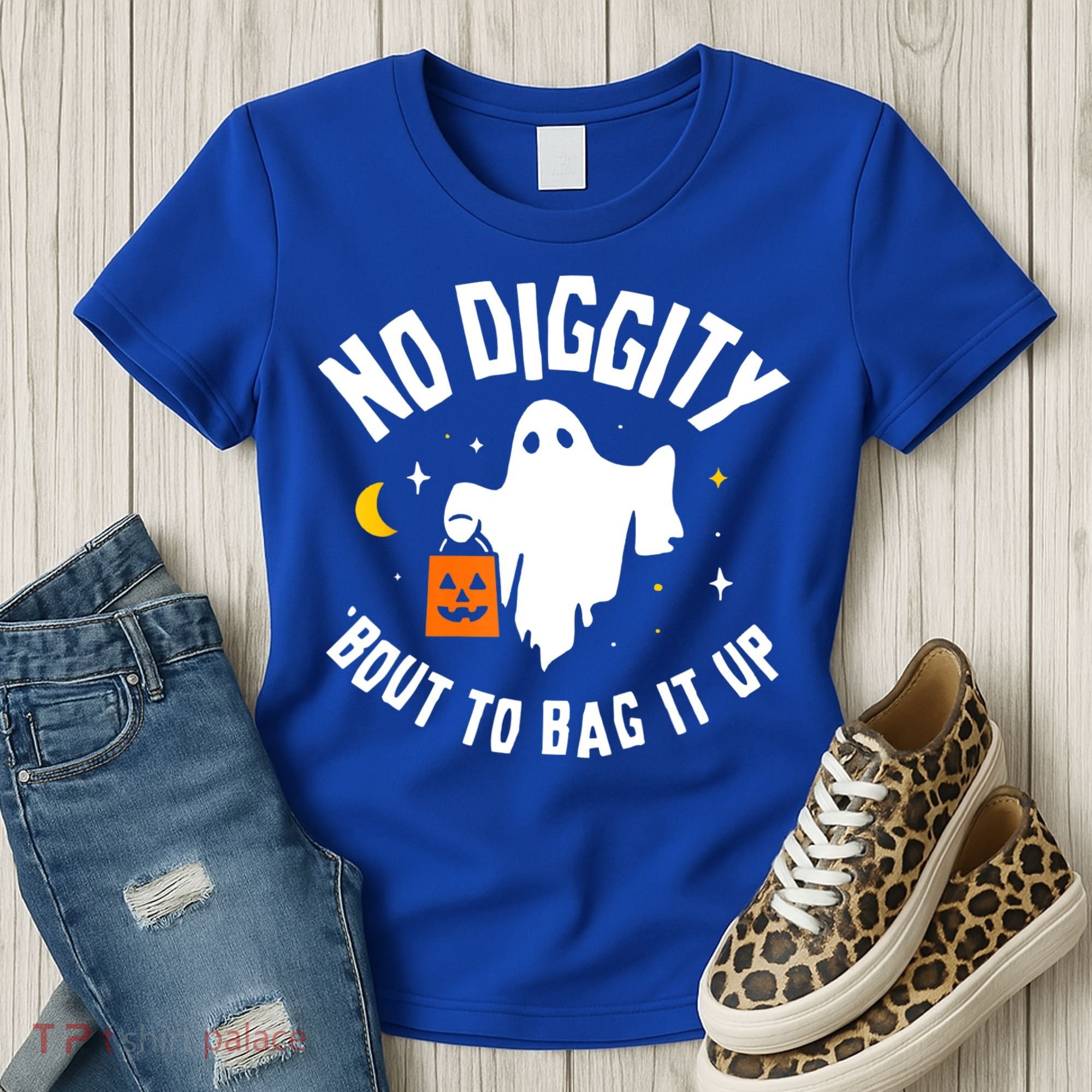 No Diggity Bout To Bag It Up Cute Ghost Halloween Candy Women's T-Shirt
