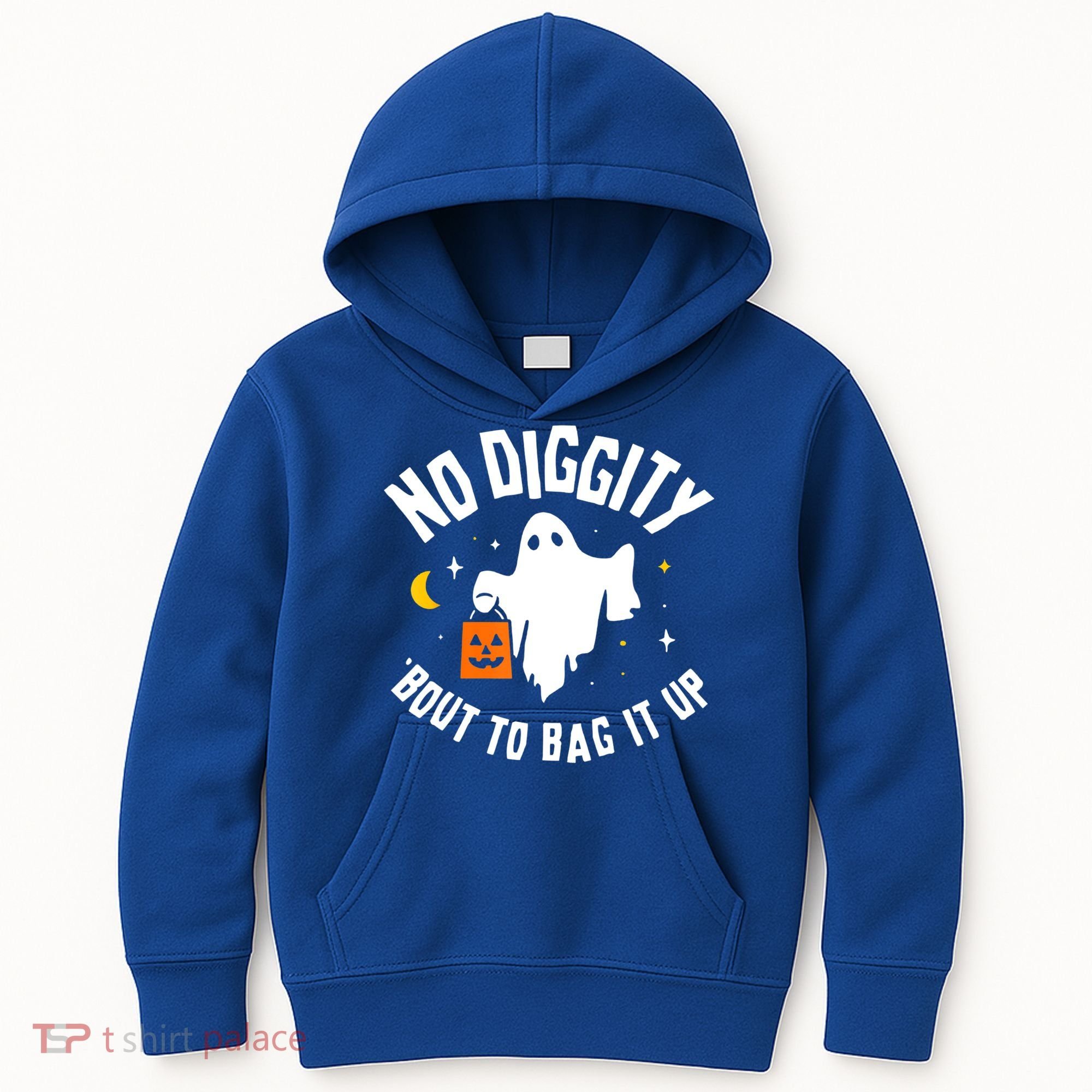 No Diggity Bout To Bag It Up Cute Ghost Halloween Candy Kids Hoodie