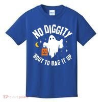 No Diggity Bout To Bag It Up Cute Ghost Halloween Candy Kids T-Shirt thumb 0