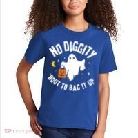 No Diggity Bout To Bag It Up Cute Ghost Halloween Candy Kids T-Shirt thumb 2