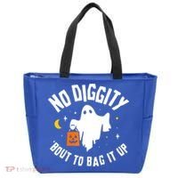 No Diggity Bout To Bag It Up Cute Ghost Halloween Candy Tote Bag thumb 0