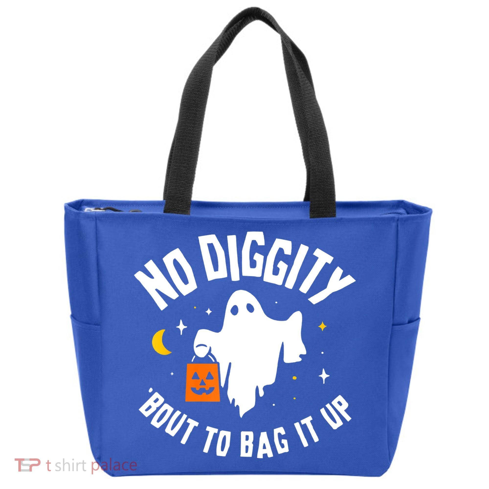 No Diggity Bout To Bag It Up Cute Ghost Halloween Candy Tote Bag