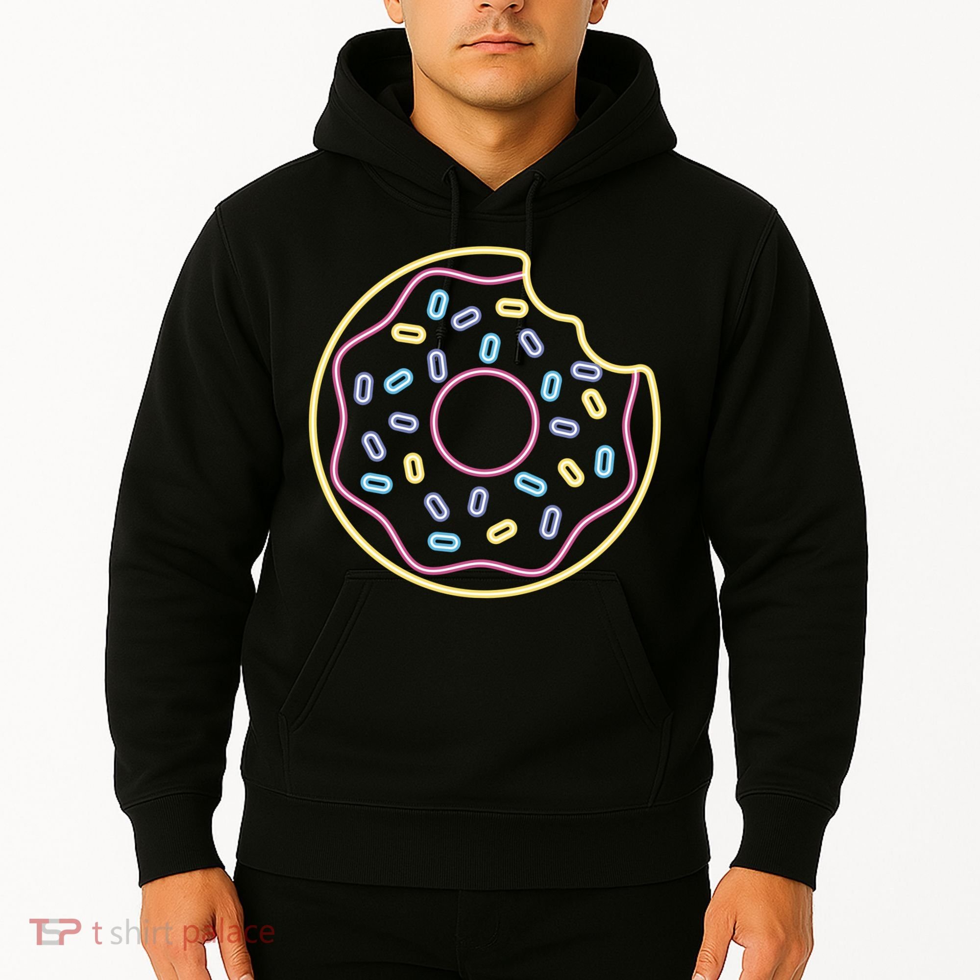 Neon Donut Bite Hoodie