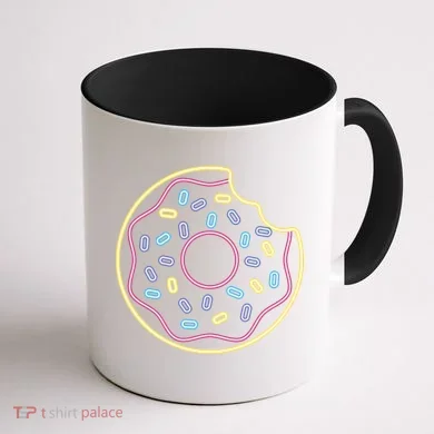 Neon Donut Bite Coffee Mug back