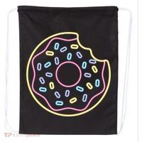 Neon Donut Bite Drawstring Bag thumb 0
