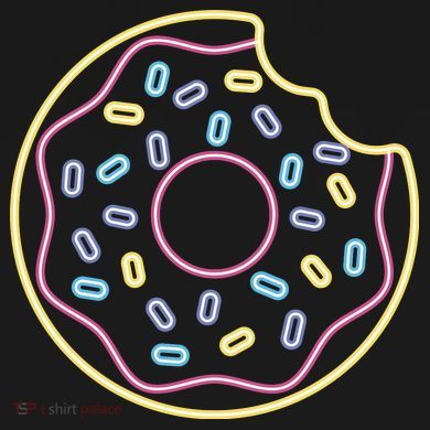 Neon Donut Bite Flat Bill Trucker Hat