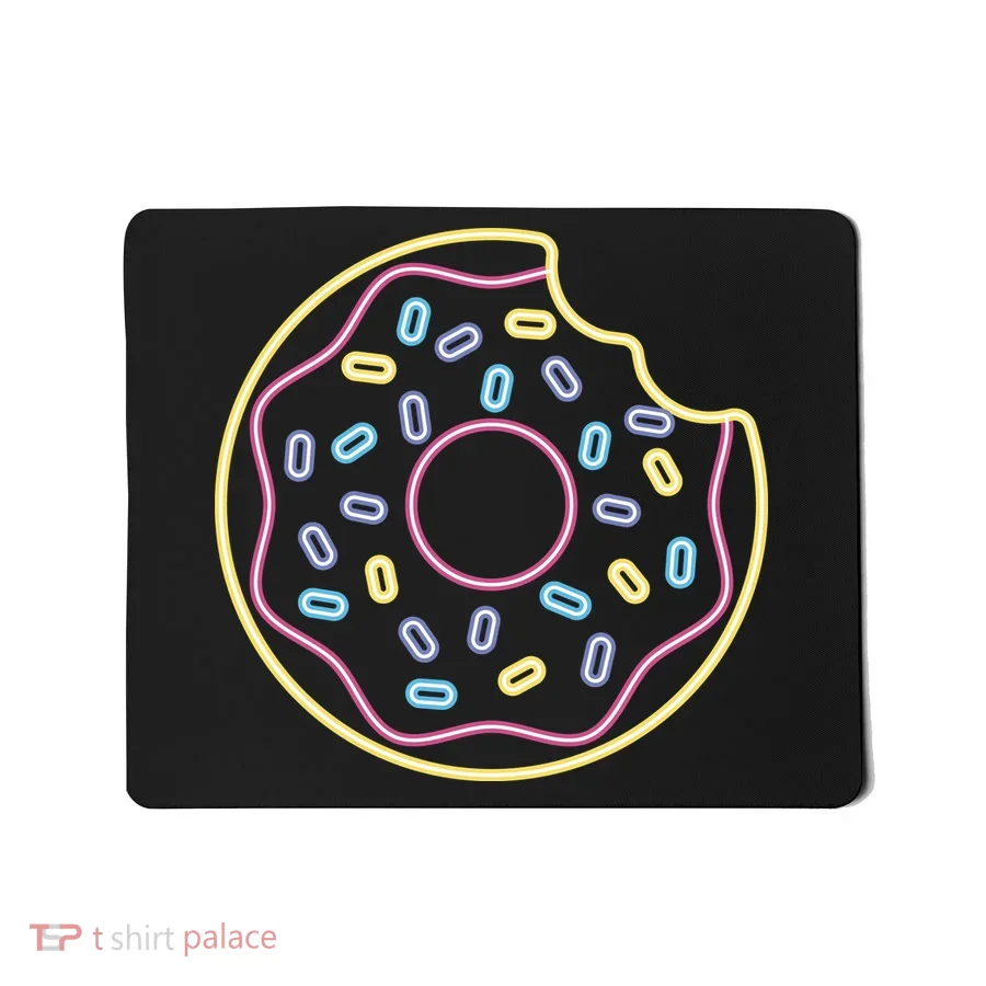 Neon Donut Bite Mousepad