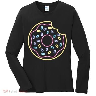 Neon Donut Bite Women's Long Sleeve Shirt