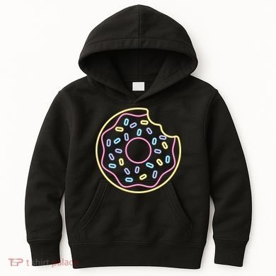 Neon Donut Bite Kids Hoodie