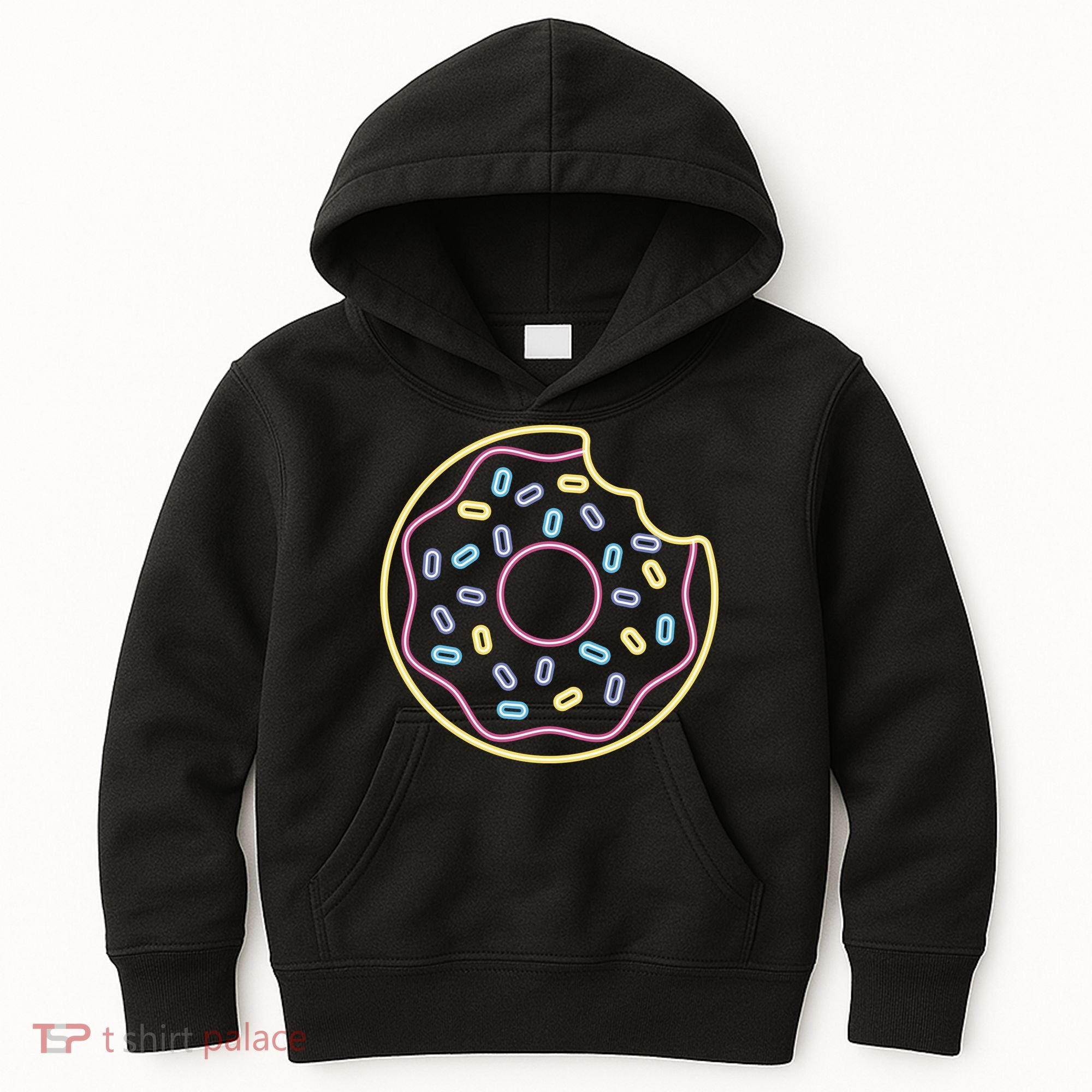 Neon Donut Bite Kids Hoodie