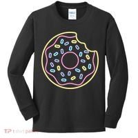 Neon Donut Bite Kids Long Sleeve Shirt thumb 0