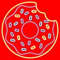 Neon Donut Bite Santa Hat thumb 1