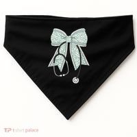 Nurse Doctor Coquette Bow Stethoscope Cute Nursing Ribbon Gift USA-Made Doggie Bandana thumb 0