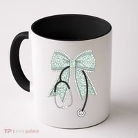 Nurse Doctor Coquette Bow Stethoscope Cute Nursing Ribbon Gift Coffee Mug thumb 0