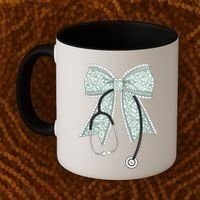 Nurse Doctor Coquette Bow Stethoscope Cute Nursing Ribbon Gift Coffee Mug thumb 2