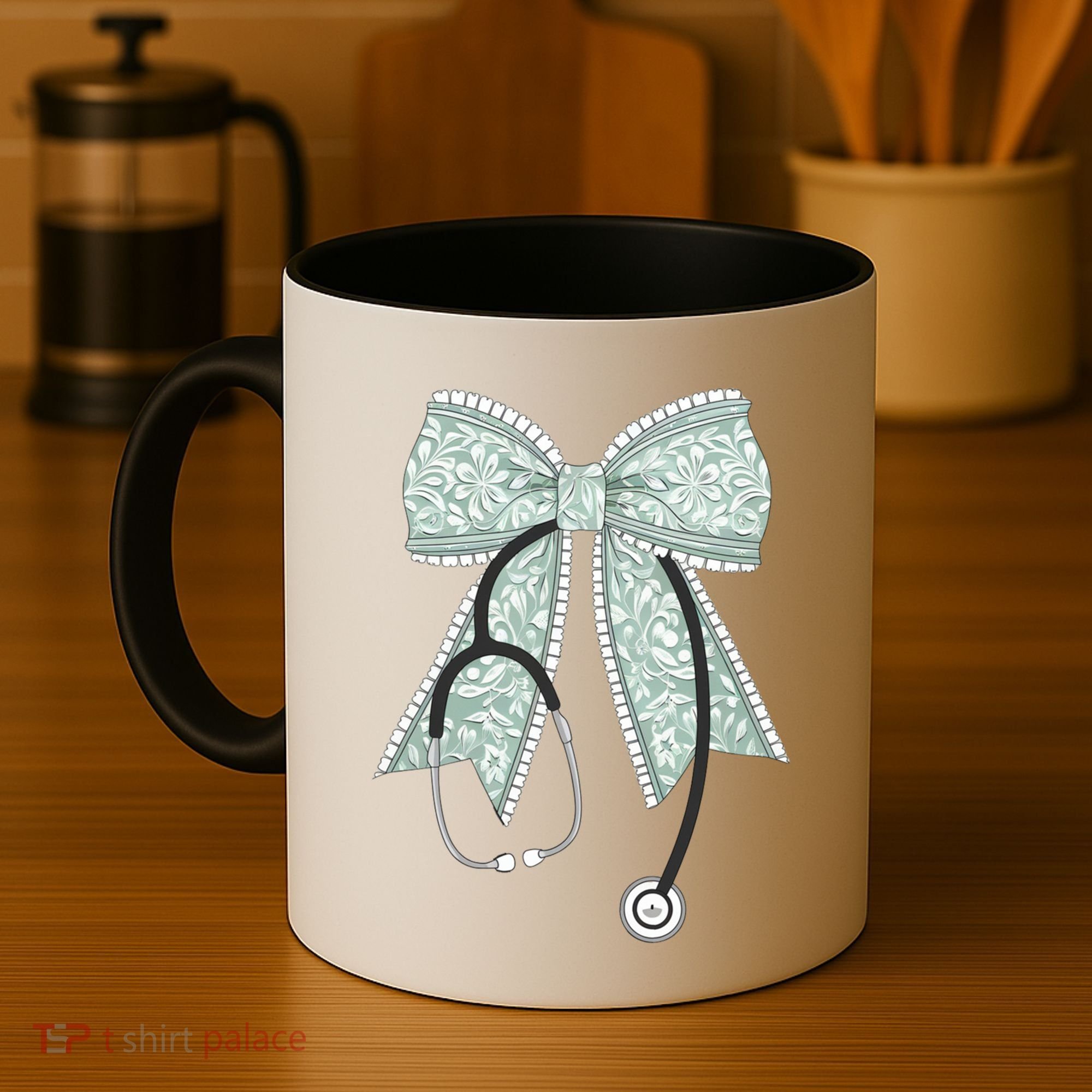 Nurse Doctor Coquette Bow Stethoscope Cute Nursing Ribbon Gift Coffee Mug