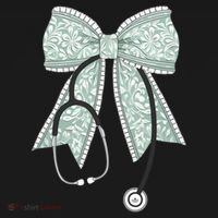 Nurse Doctor Coquette Bow Stethoscope Cute Nursing Ribbon Gift Ornament thumb 1
