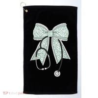Nurse Doctor Coquette Bow Stethoscope Cute Nursing Ribbon Gift Golf Towel thumb 0