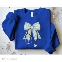 Nurse Doctor Coquette Bow Stethoscope Cute Nursing Ribbon Gift Sweatshirt thumb 2
