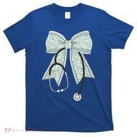 Nurse Doctor Coquette Bow Stethoscope Cute Nursing Ribbon Gift T-Shirt thumb 0