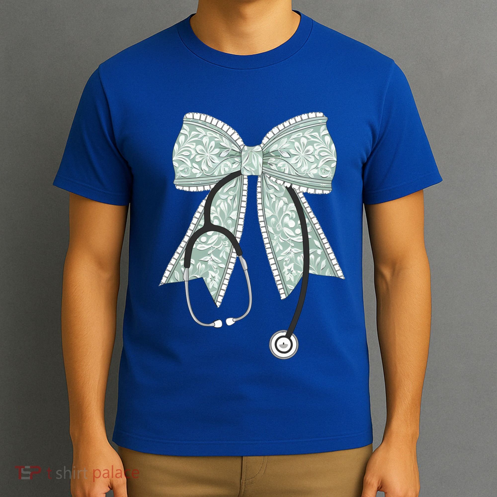 Nurse Doctor Coquette Bow Stethoscope Cute Nursing Ribbon Gift T-Shirt