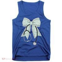 Nurse Doctor Coquette Bow Stethoscope Cute Nursing Ribbon Gift Tank Top thumb 0