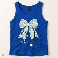 Nurse Doctor Coquette Bow Stethoscope Cute Nursing Ribbon Gift Tank Top thumb 2