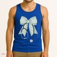 Nurse Doctor Coquette Bow Stethoscope Cute Nursing Ribbon Gift Tank Top thumb 3