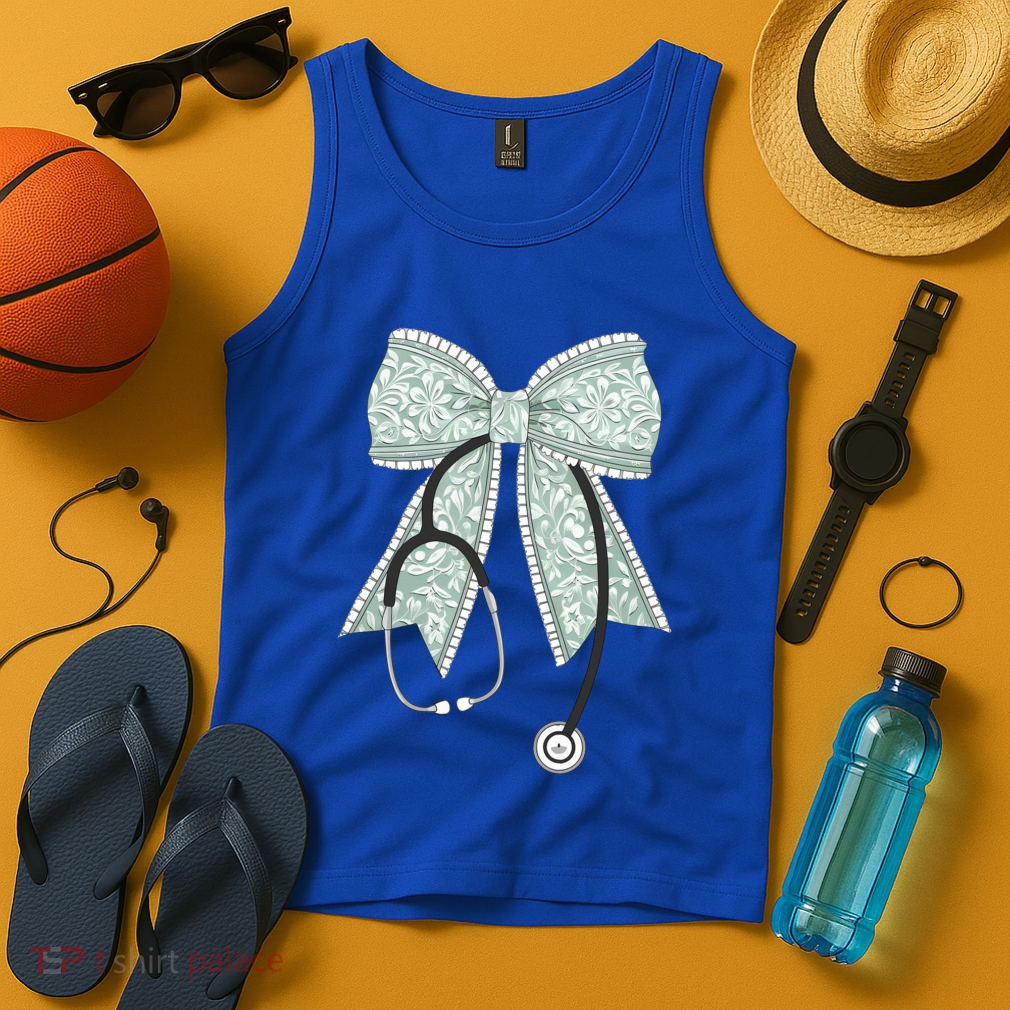 Nurse Doctor Coquette Bow Stethoscope Cute Nursing Ribbon Gift Tank Top