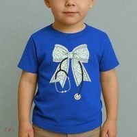 Nurse Doctor Coquette Bow Stethoscope Cute Nursing Ribbon Gift Toddler T-Shirt thumb 2