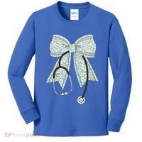 Nurse Doctor Coquette Bow Stethoscope Cute Nursing Ribbon Gift Kids Long Sleeve Shirt thumb 0