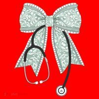 Nurse Doctor Coquette Bow Stethoscope Cute Nursing Ribbon Gift Santa Hat thumb 1