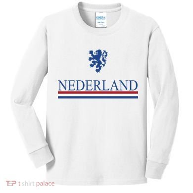Nederland Dutch Flag Logo Kids Long Sleeve Shirt