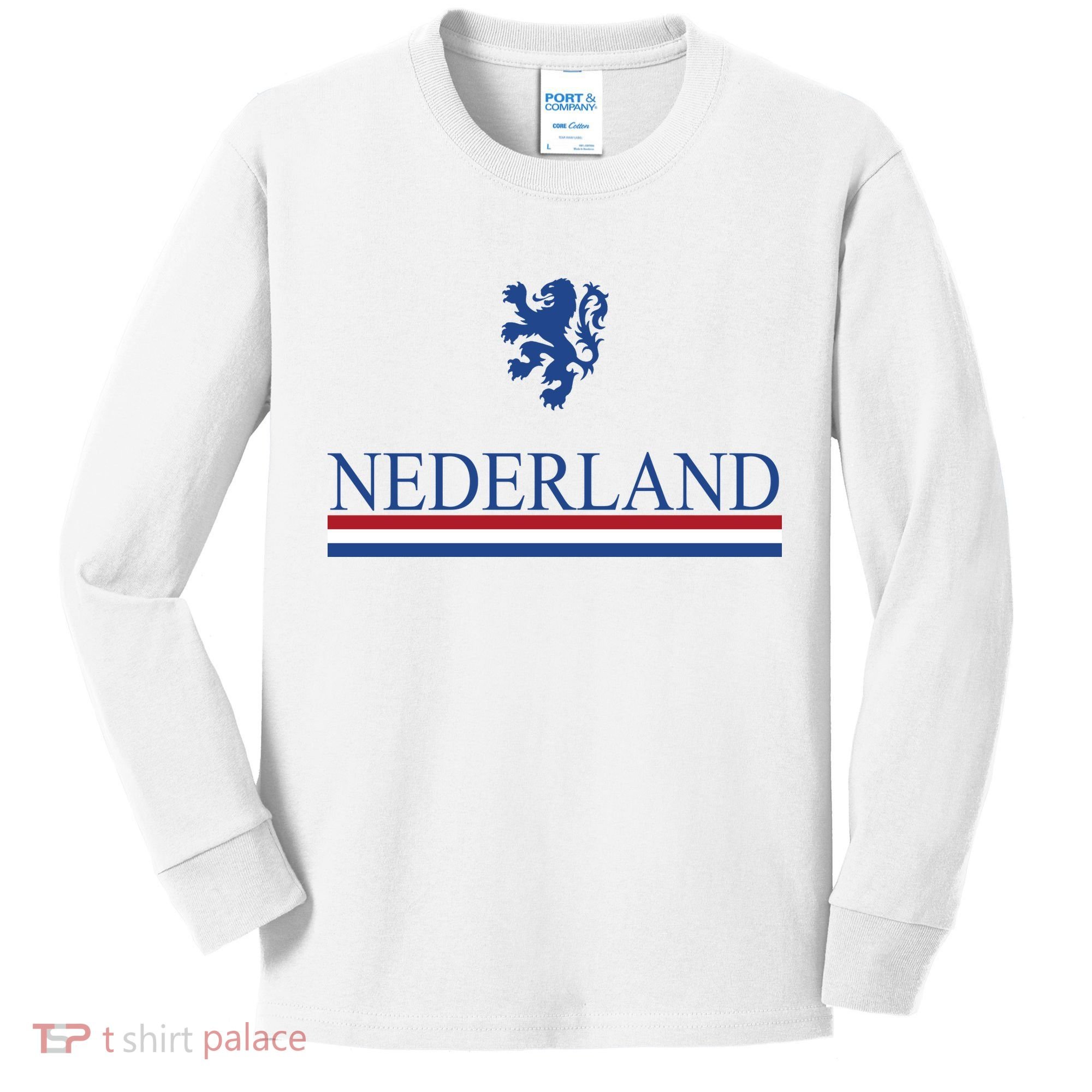 Nederland Dutch Flag Logo Kids Long Sleeve Shirt