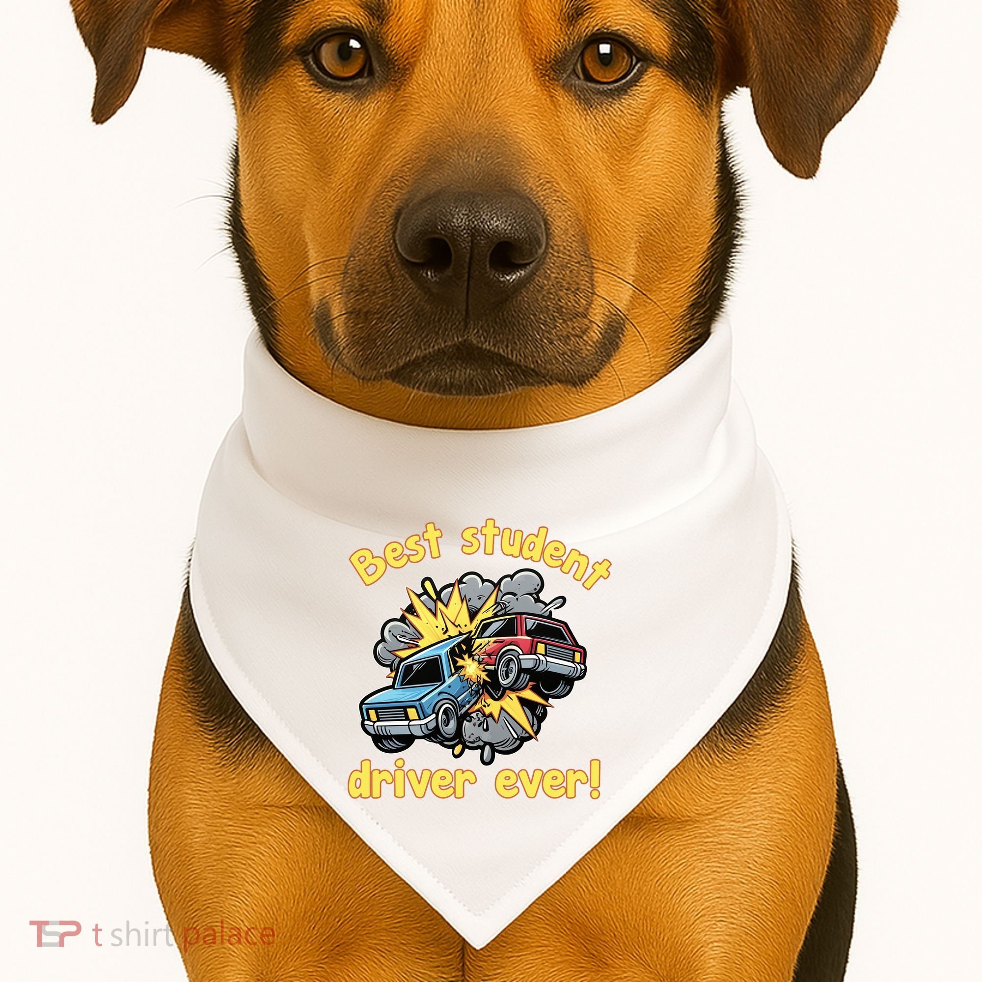 New Driver Funny Best Student Driver Ever Learning To Drive USA-Made Doggie Bandana