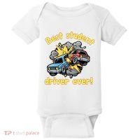 New Driver Funny Best Student Driver Ever Learning To Drive Baby Bodysuit thumb 0
