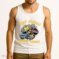 New Driver Funny Best Student Driver Ever Learning To Drive Tank Top thumb 3
