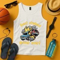New Driver Funny Best Student Driver Ever Learning To Drive Tank Top thumb 4