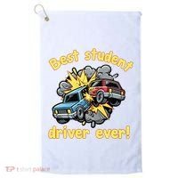 New Driver Funny Best Student Driver Ever Learning To Drive Golf Towel thumb 0